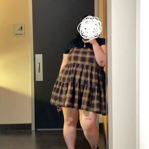 Cider Plaid Dress - Black and Brown